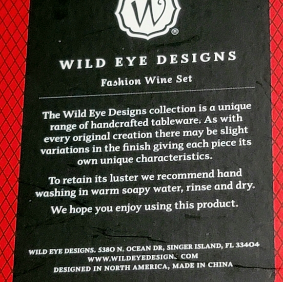 Wild Eye Designs Fashion Wine Set Crimson Red - Picture 8 of 10
